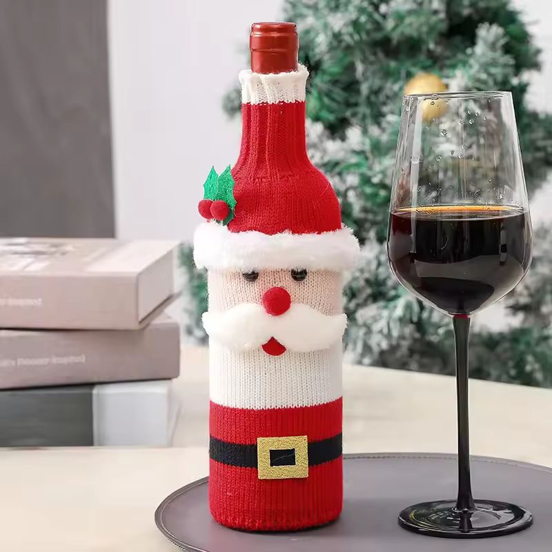 Jolly Santa Wine Bottle Cozy - Image 2