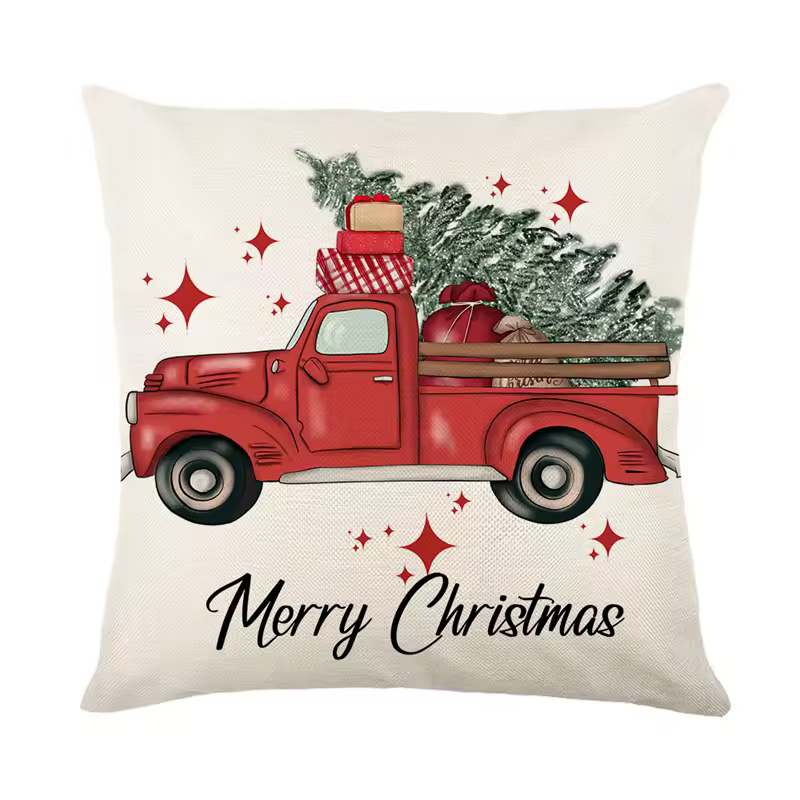 Linen Merry Christmas Pillow Cover - Image 3