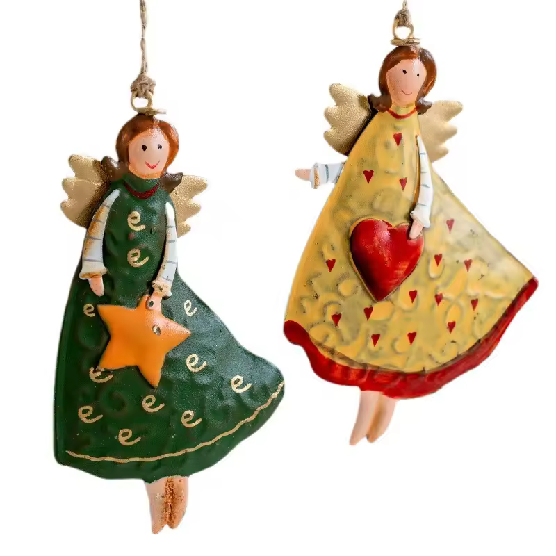 Vintage Angel Wooden Hanging Ornament - Image 2