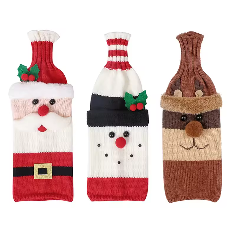 Jolly Santa Wine Bottle Cozy - Image 3