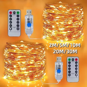USB LED String Lights with Remote Control